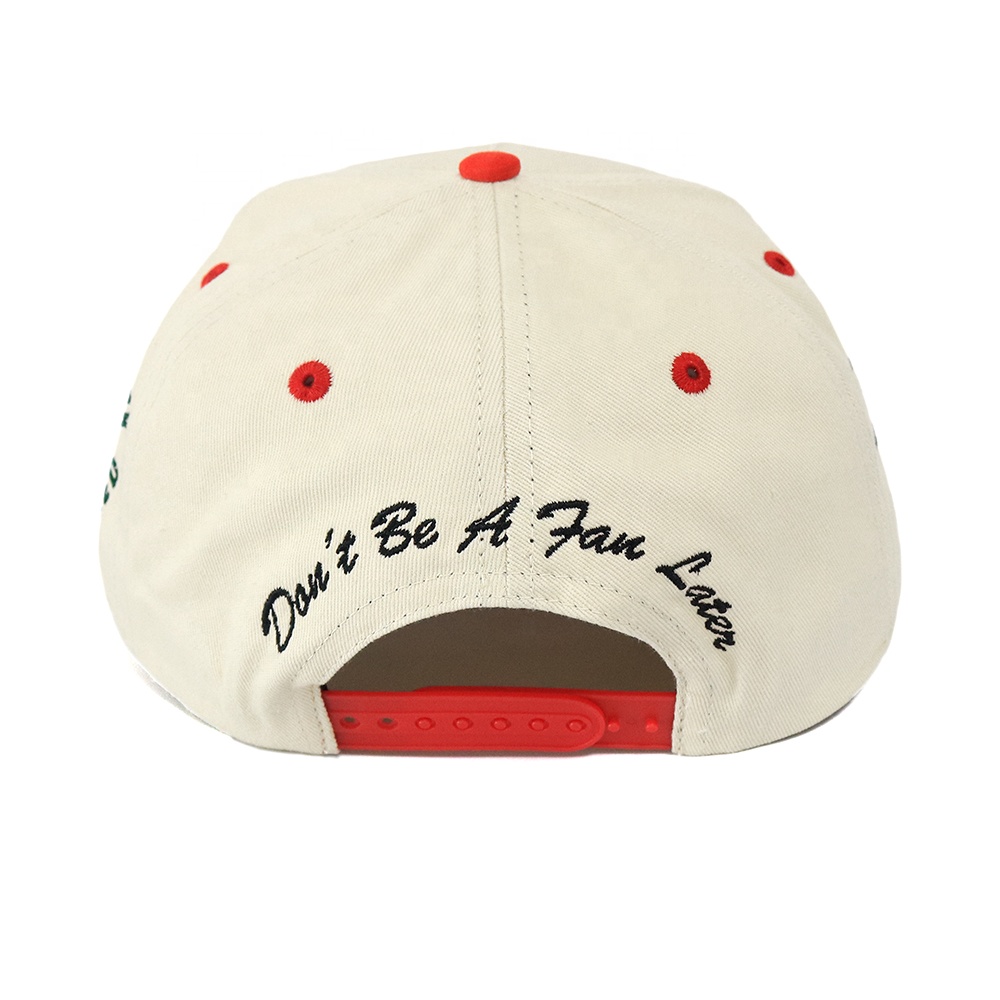 Red and Cream Broken Heart Embroidered Two Tone Baseball Cap