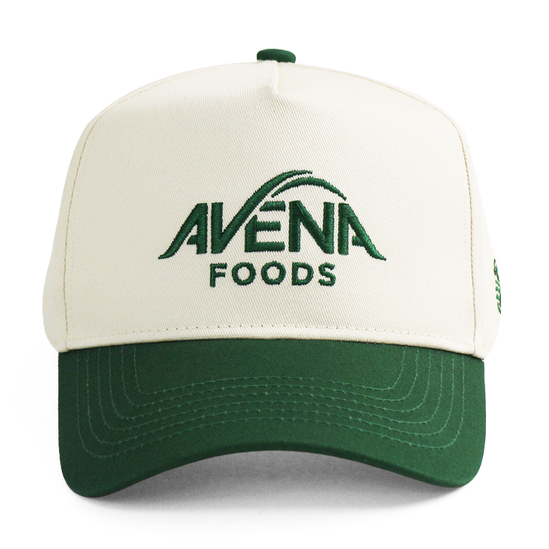 Ivory Green Two-Tone Embroidered Cotton Twill Baseball Cap