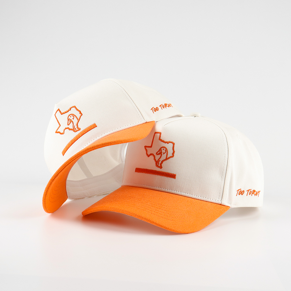 Cream & Orange Texas Duck Embroidered 5-Panel Baseball Cap