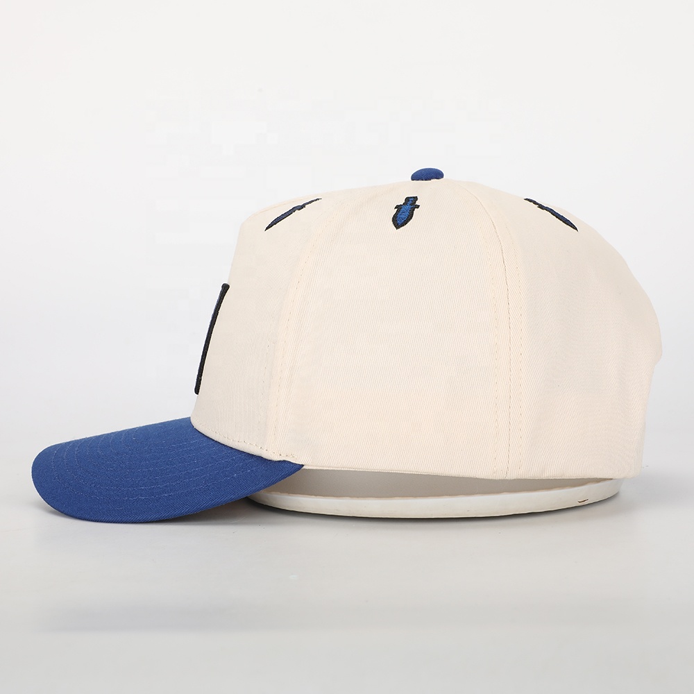 Two Tone Curved Brim Baseball Cap with Flat M Embroidery