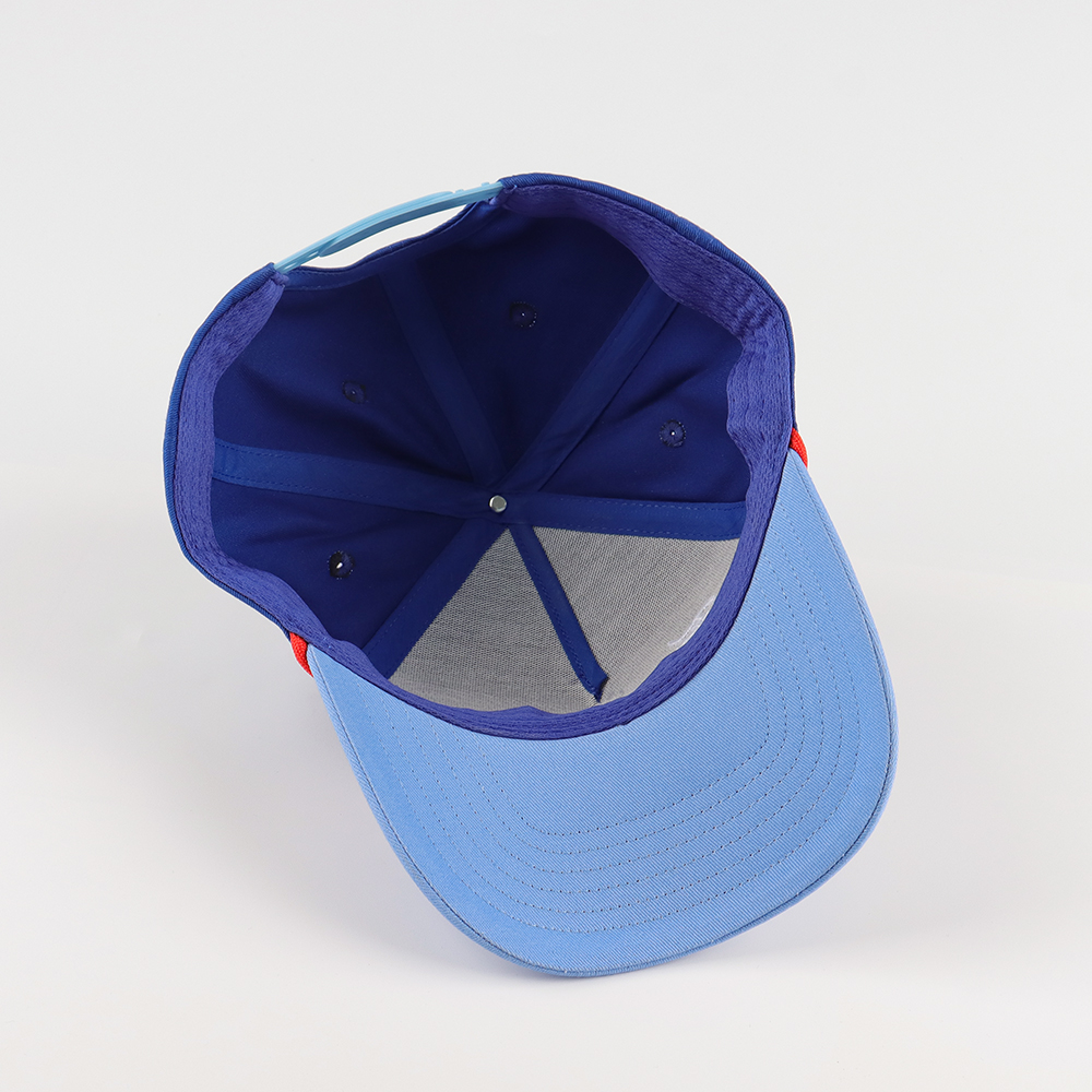 Blue Two Tone Cotton Twill Baseball Cap with Fortune Favors The Cowboy Embroidered Logo