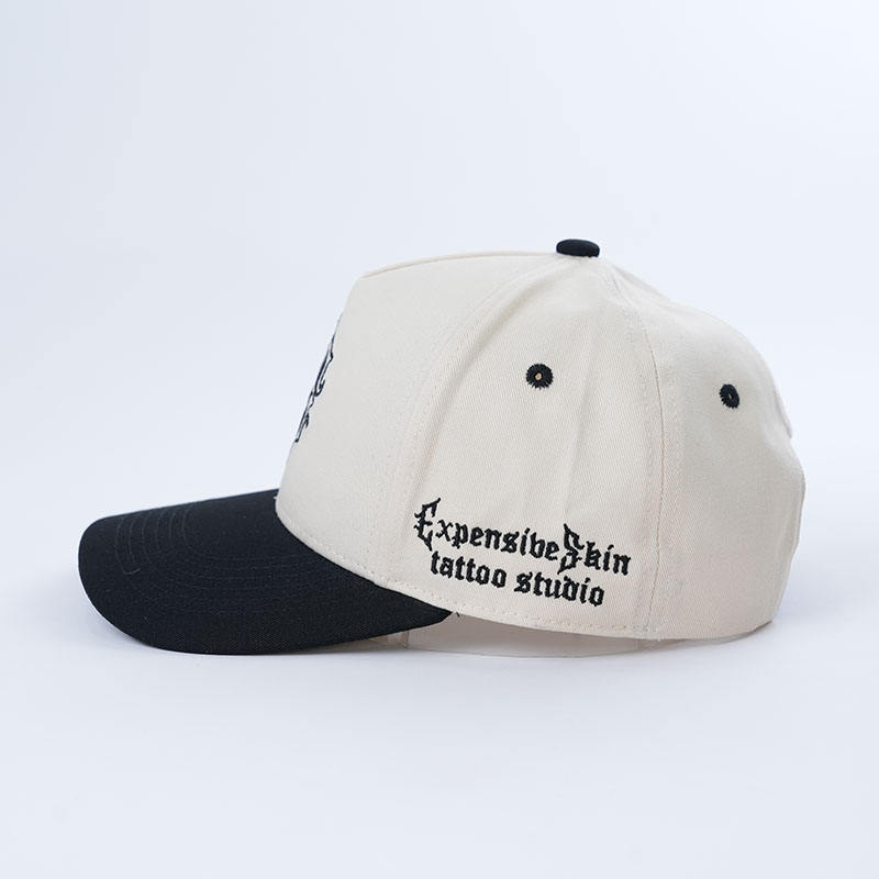 Two-Tone 5 Panel Cotton Twill Baseball Cap with Shield Embroidery