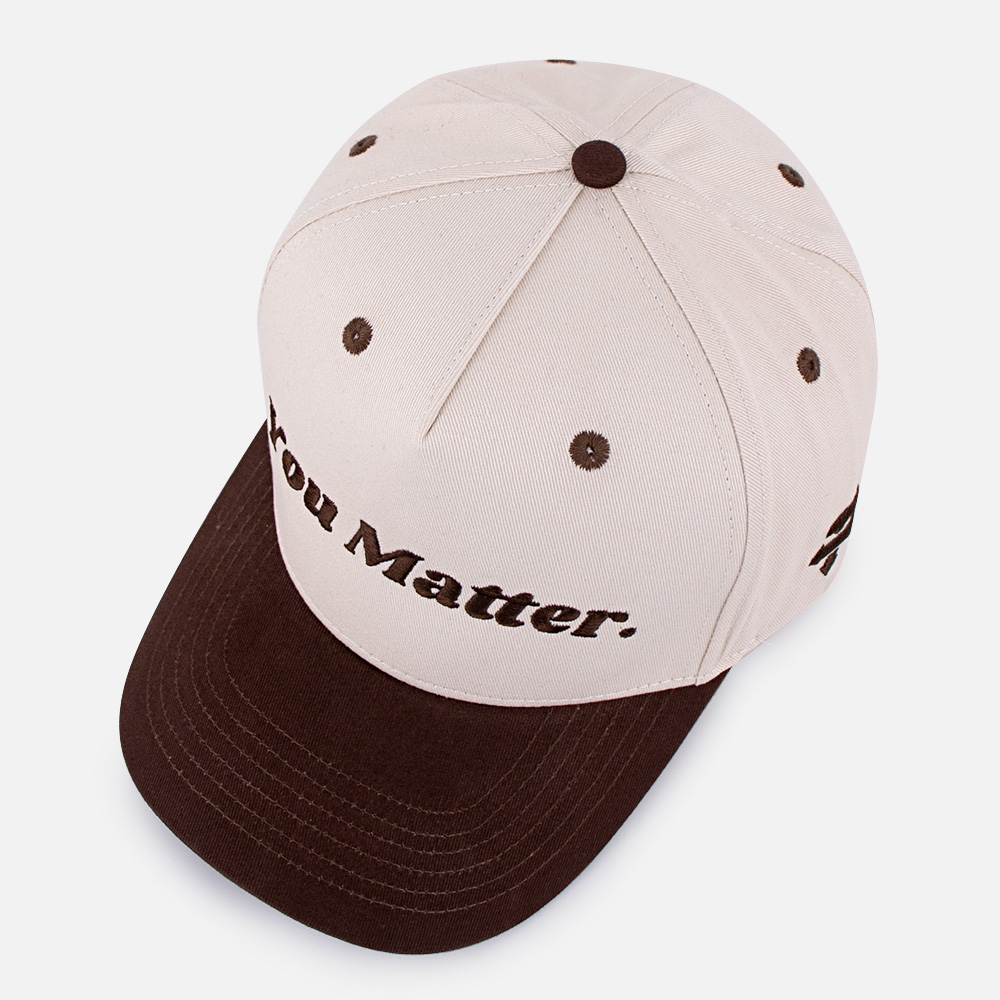 Cream Brown You Matter Embroidered Five-Panel Baseball Cap
