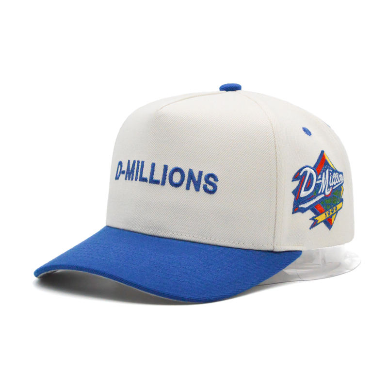 Two-Tone Embroidered Logo 5-Panel Baseball Cap