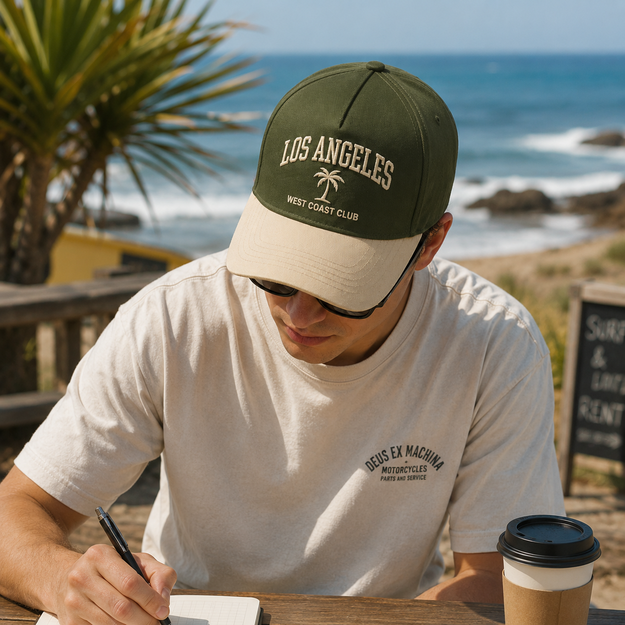 Los Angeles West Coast Club Two-Tone Embroidered Olive Baseball Cap