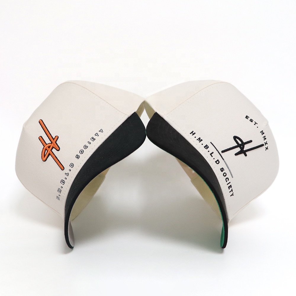 Cream and Black Two-Tone Embroidered Logo Baseball Cap