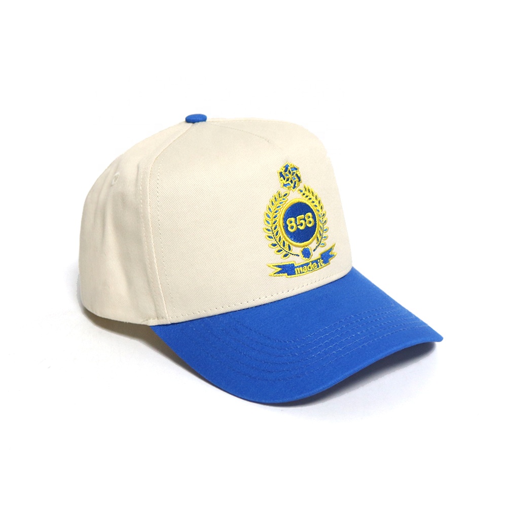 Blue and Beige 858 Crest Embroidered Baseball Cap