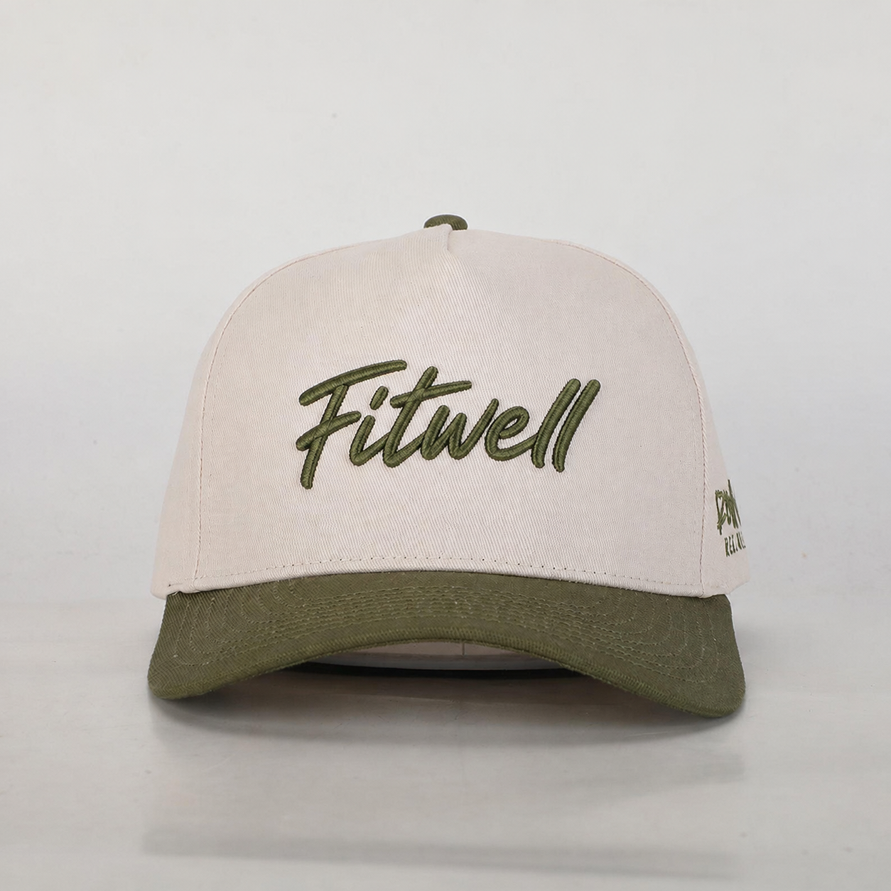 Two Tone Cotton Twill Baseball Cap with Flat Embroidered Logo Adjustable Casual Hat