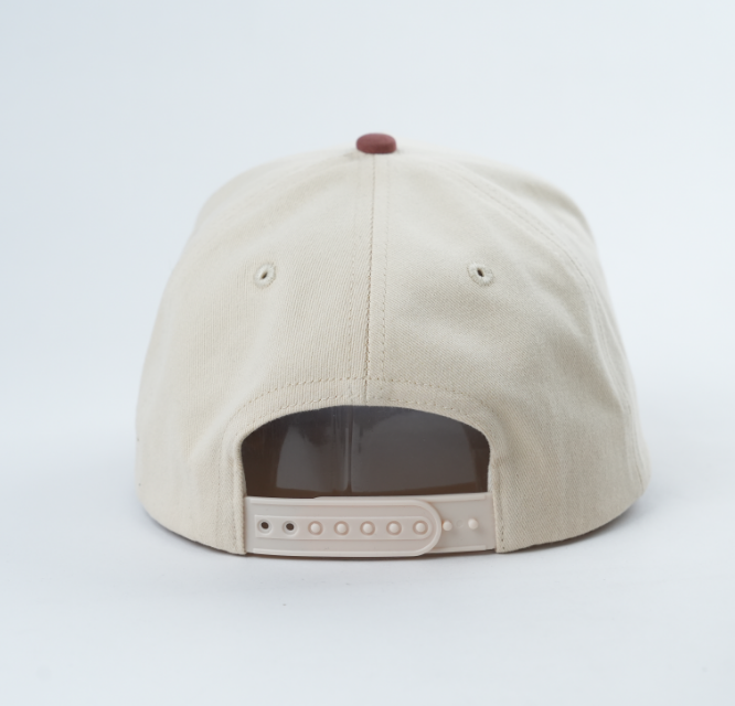 Vintage Lion Logo Cream Pink Baseball Cap Two Tone Embroidered Hat