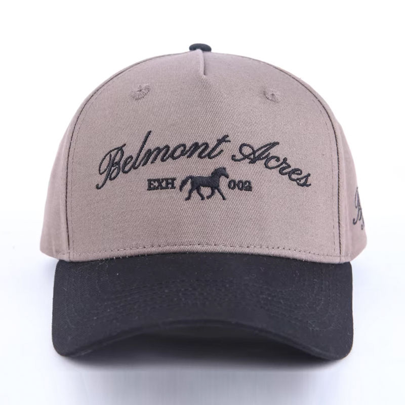 Two-Tone Belmont Acres Flat Embroidered Cotton Baseball Cap