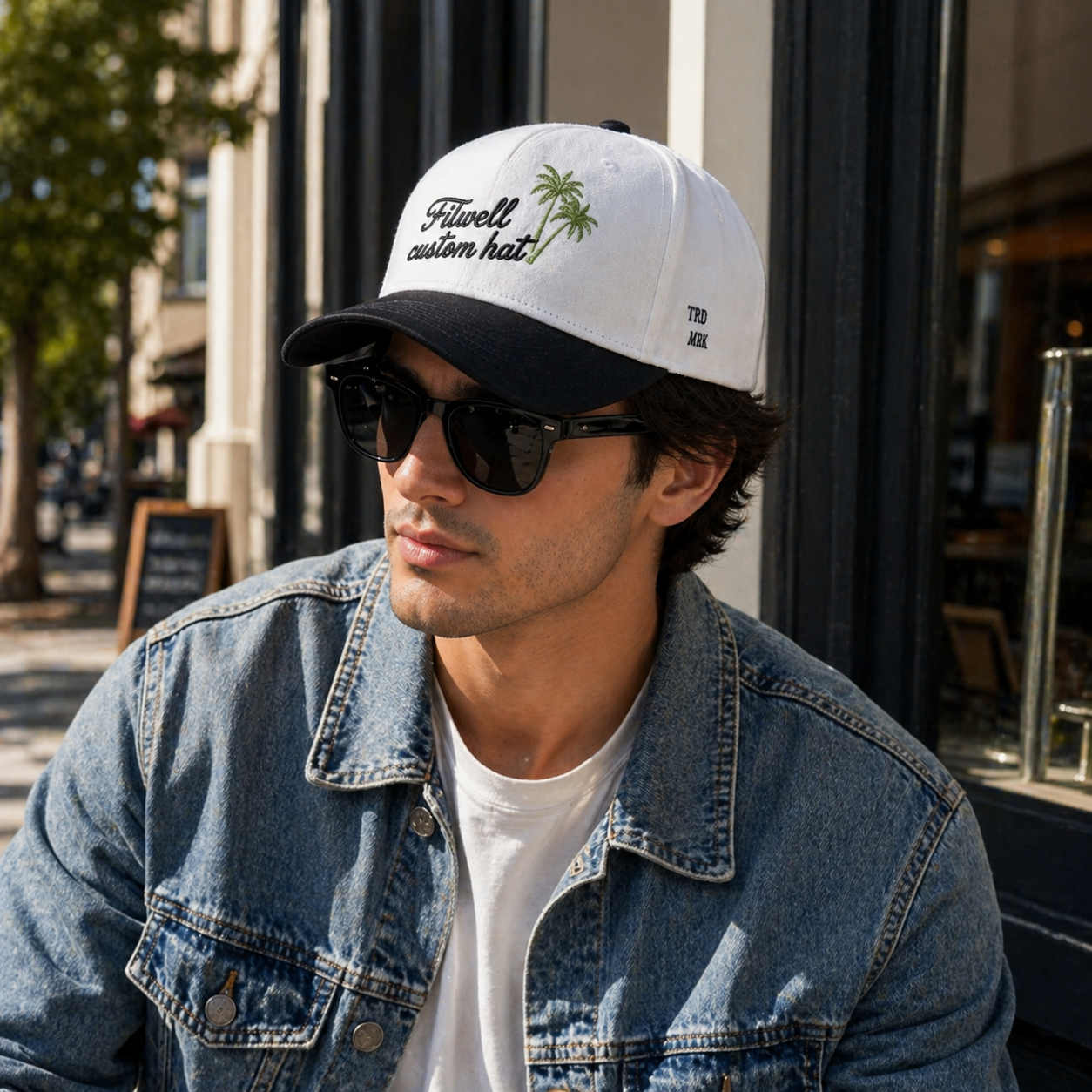 Two Tone 5 Panel Cotton Twill Baseball Cap with Flat Embroidered Orlando Love Logo