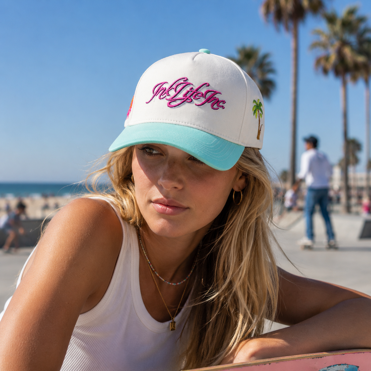 Ink Life Inc Two Tone Embroidered Baseball Cap