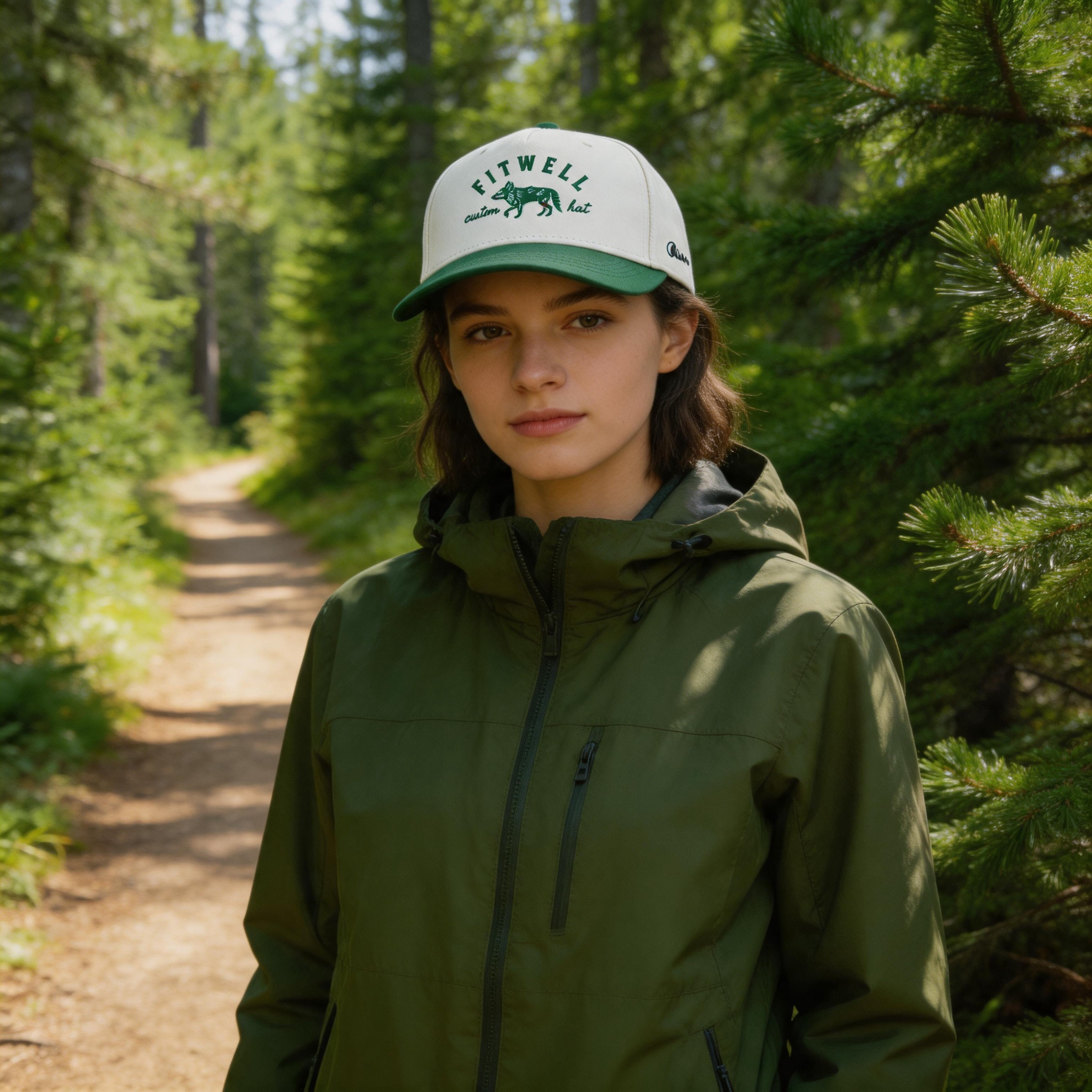 Stock & Row Two-Tone Green Embroidered Baseball Cap