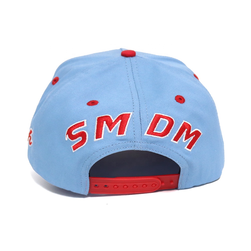 Light Blue and Black Star Logo 5 Panel Baseball Cap