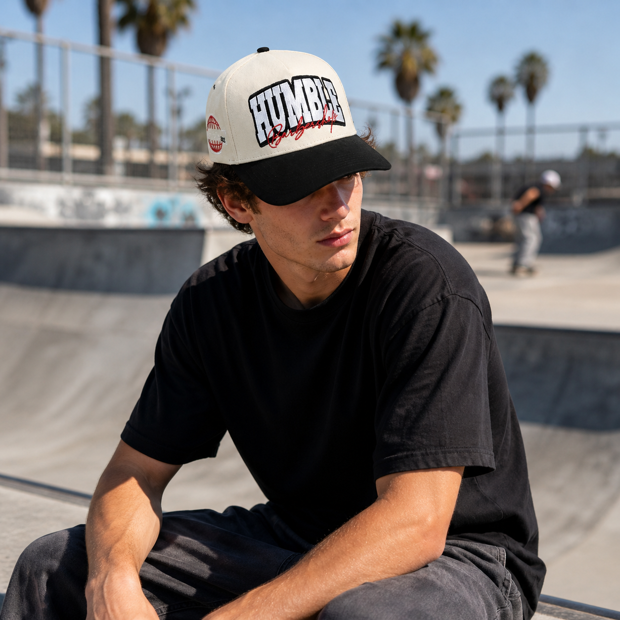 Humblé Embroidered Two-Tone 5 Panel Cotton Twill Baseball Cap