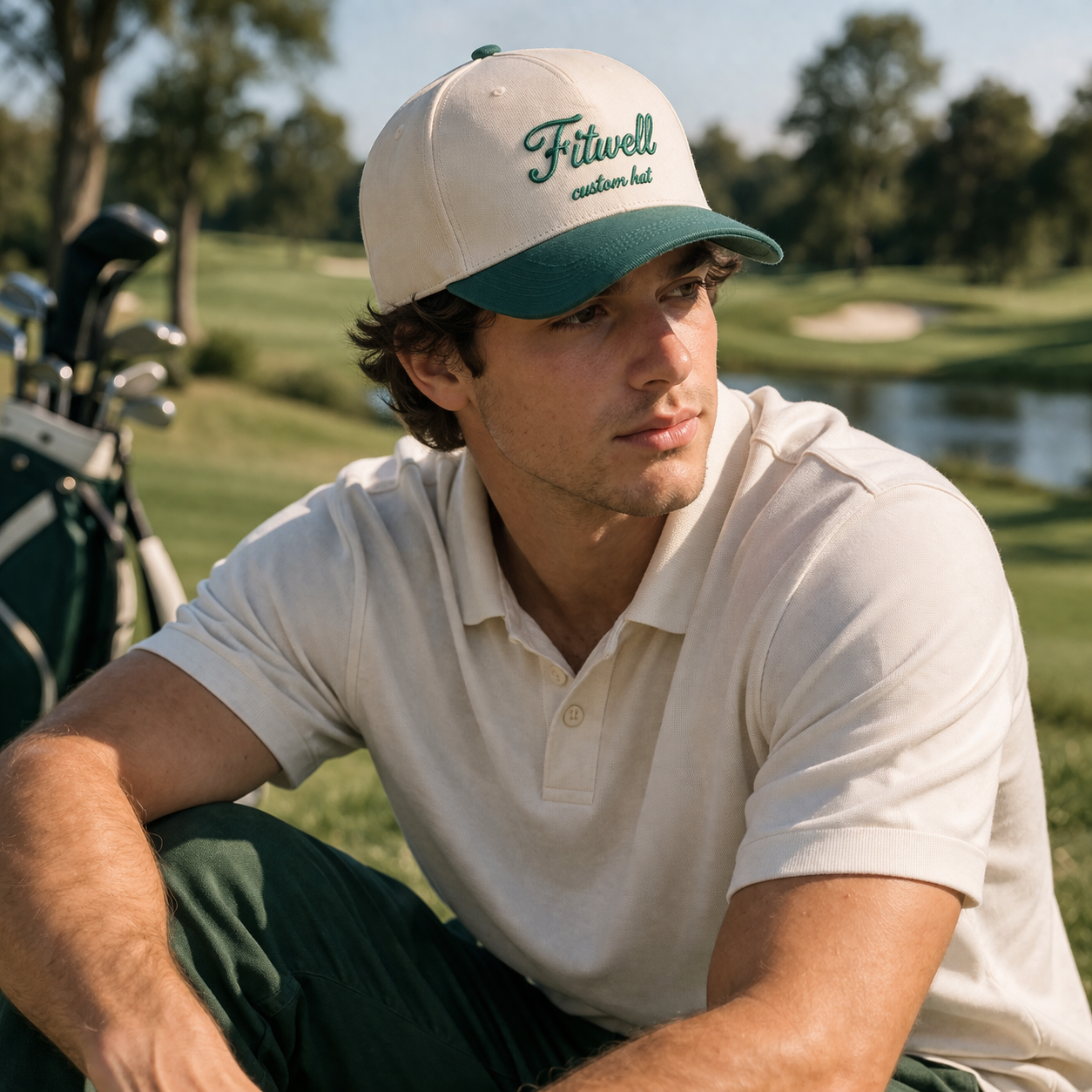 Two-Tone Cotton Twill Baseball Cap with “From Griffiths with Love” Embroidery