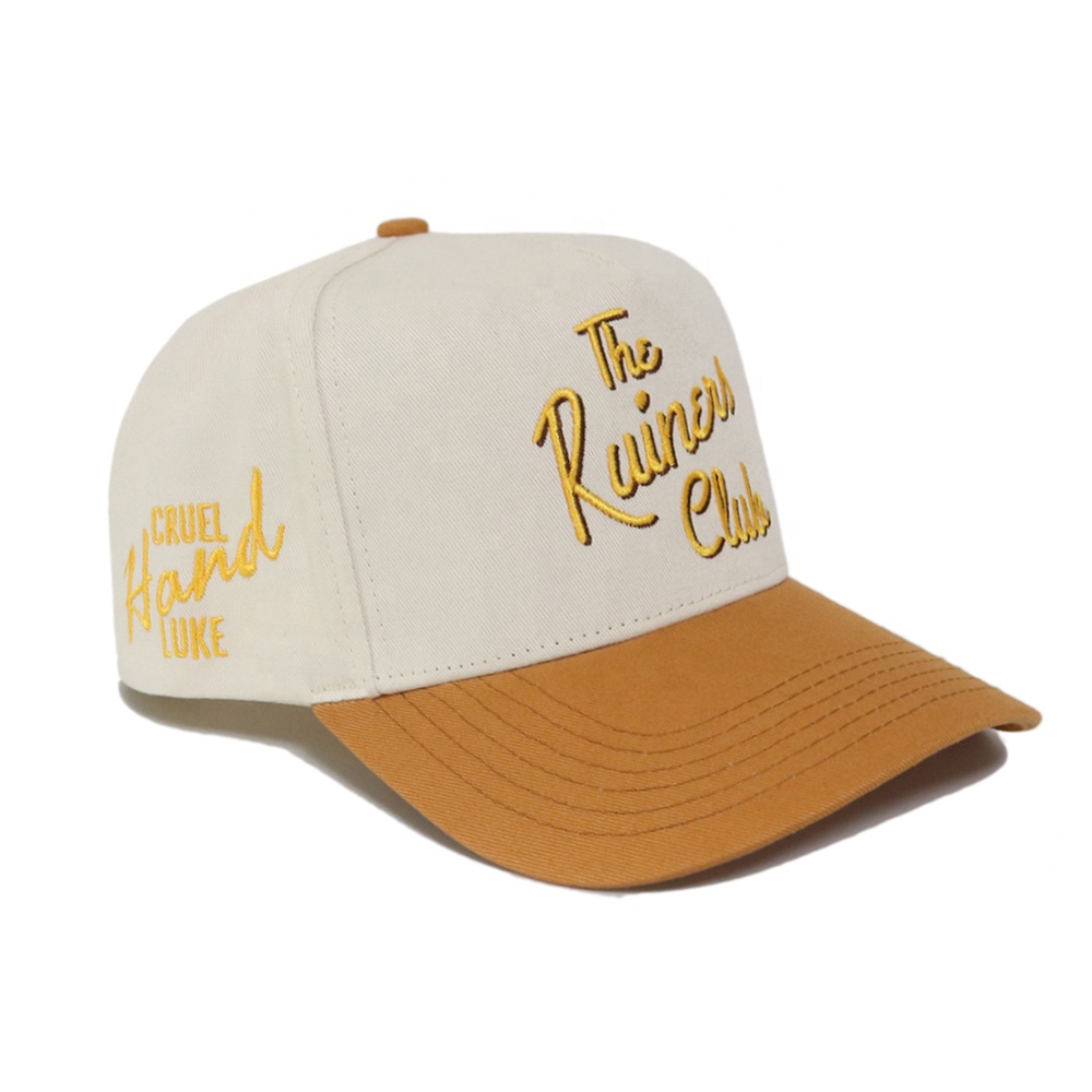 The Ruiners Club Two Tone Embroidered Baseball Cap Beige Brown