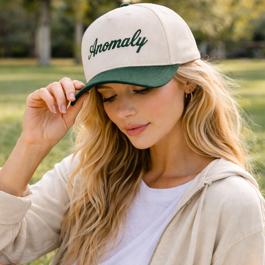 Anomaly Two-Tone Cotton Baseball Cap with Flat Embroidery