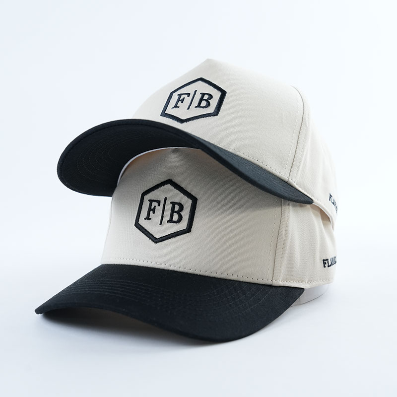 Two-Tone Cotton Twill Baseball Cap with Flat Embroidered Logo