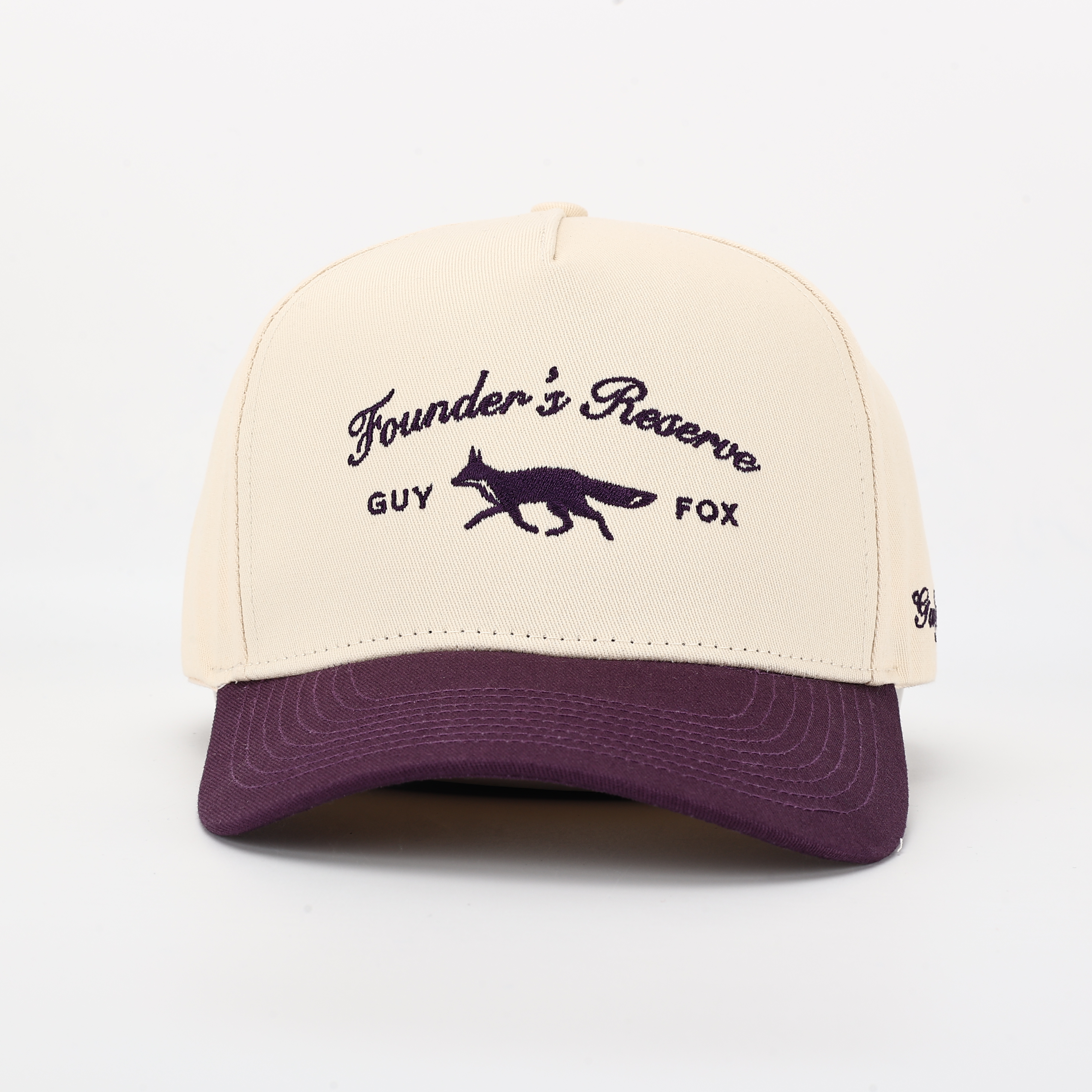 Two-Tone Cotton Baseball Cap with Embroidered Fox Logo