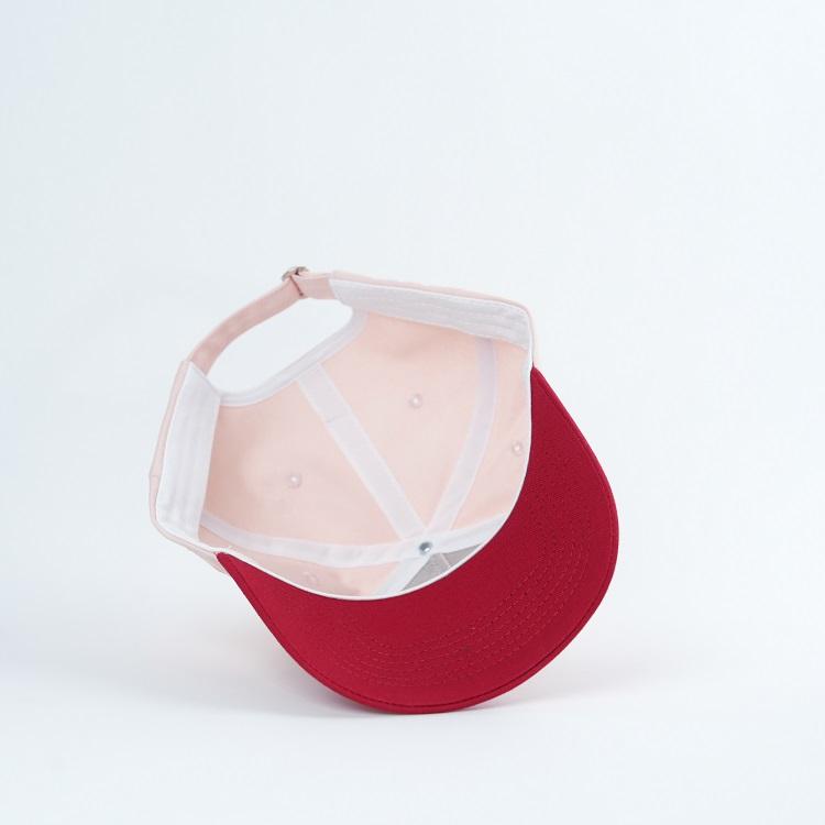 Pink Red Script Embroidered Curved Brim Baseball Cap