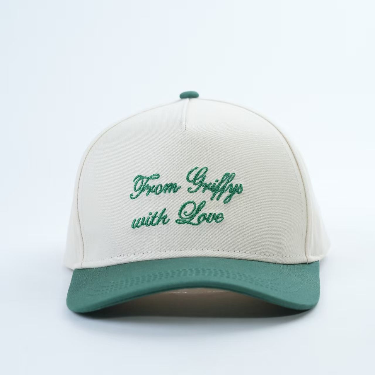 Two-Tone Cotton Twill Baseball Cap with “From Griffiths with Love” Embroidery