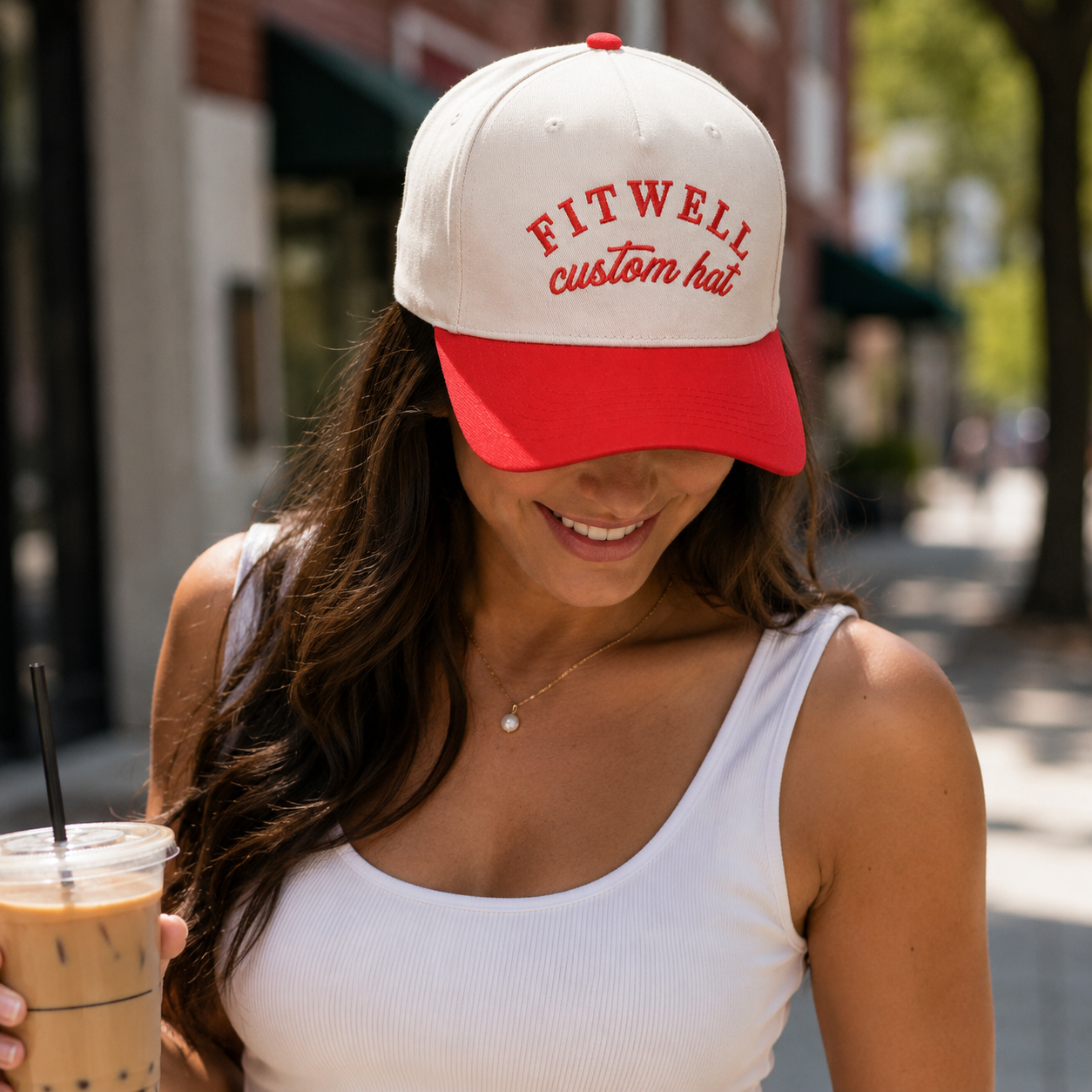 Cream Two Tone Tanned & Tipsy Embroidered Baseball Cap