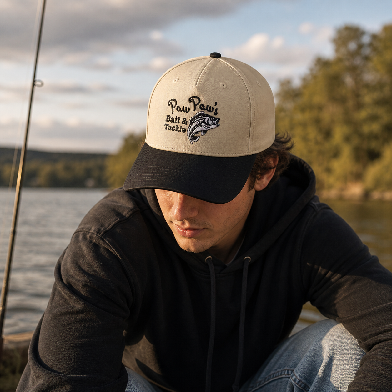 Paw Paw's Bait & Tackle Two Tone Baseball Cap