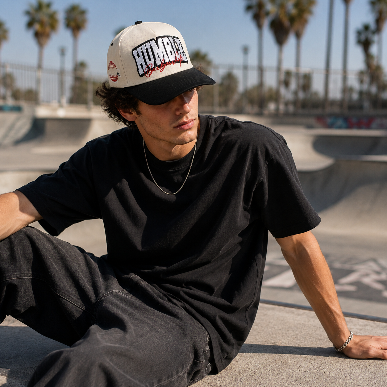 Humblé Embroidered Two-Tone 5 Panel Cotton Twill Baseball Cap