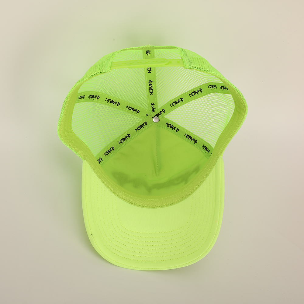 Neon Foam Front 5 Panel Mesh Trucker Hat with Bold Embroidered Logo