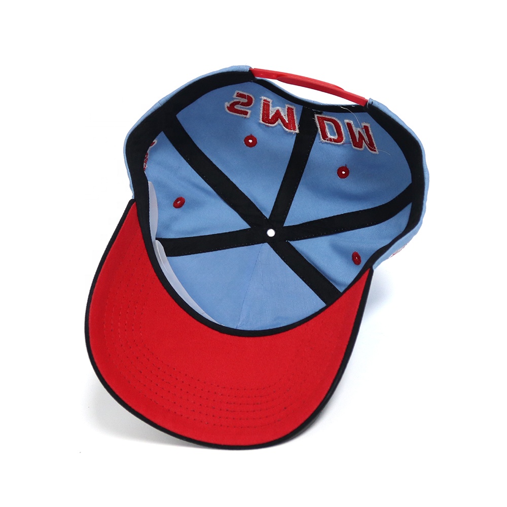 Light Blue and Black Star Logo 5 Panel Baseball Cap