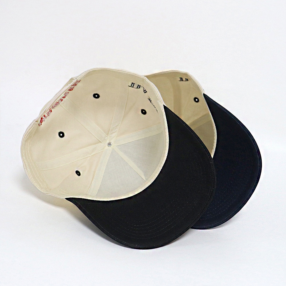 Two Tone Embroidered Logo Cotton Twill Baseball Cap