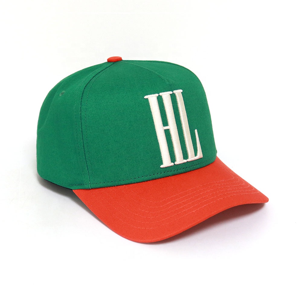 Green and Orange HL Embroidered Two-Tone Baseball Cap