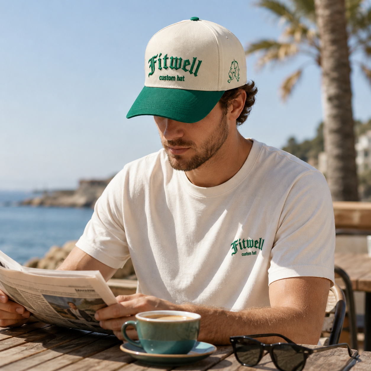 Cream and Green Jesus Saves Two-Tone Embroidered Baseball Cap