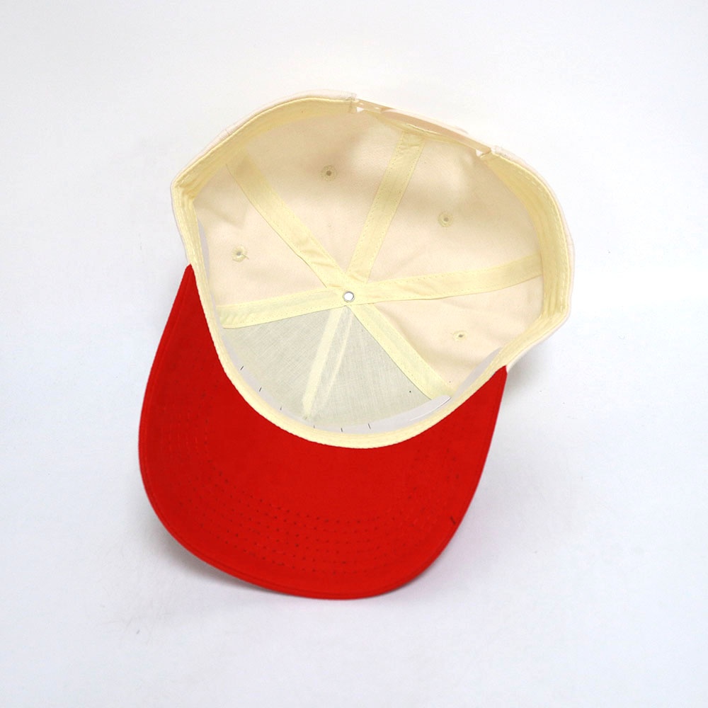 Rooster Golf Two Tone Embroidered Baseball Cap Cream Red