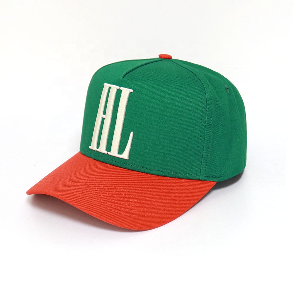 Green and Orange HL Embroidered Two-Tone Baseball Cap