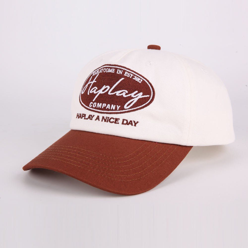 Two Tone Cotton Twill Baseball Cap with Embroidered Logo
