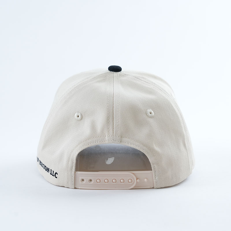 Two-Tone Cotton Twill Baseball Cap with Flat Embroidered Logo