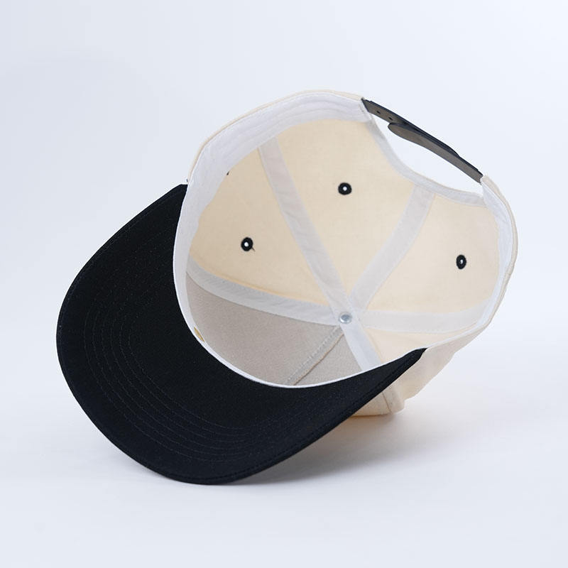 Two-Tone 5 Panel Cotton Twill Baseball Cap with Shield Embroidery