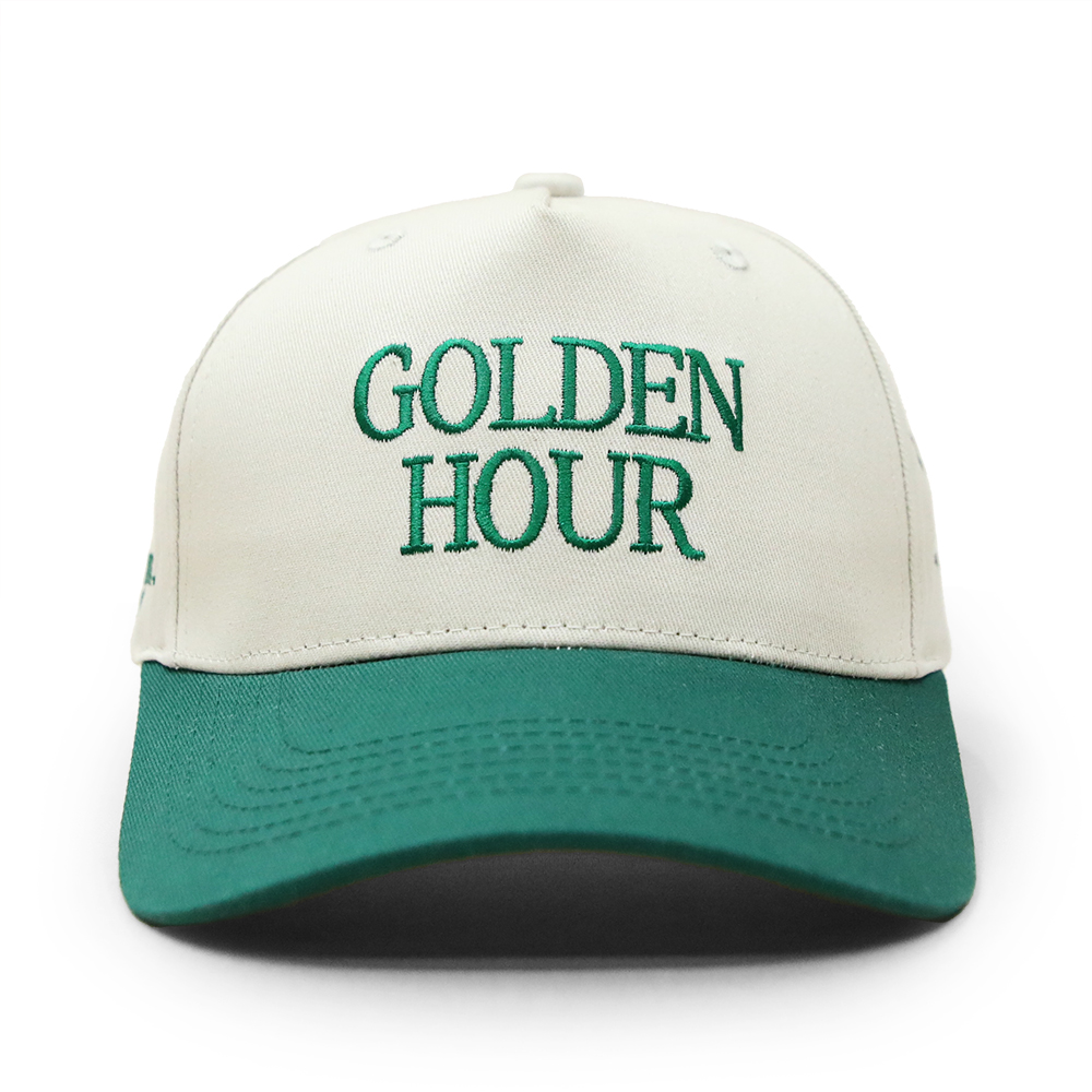 Golden Hour Embroidered Baseball Cap – Classic Two-Tone Cotton Hat