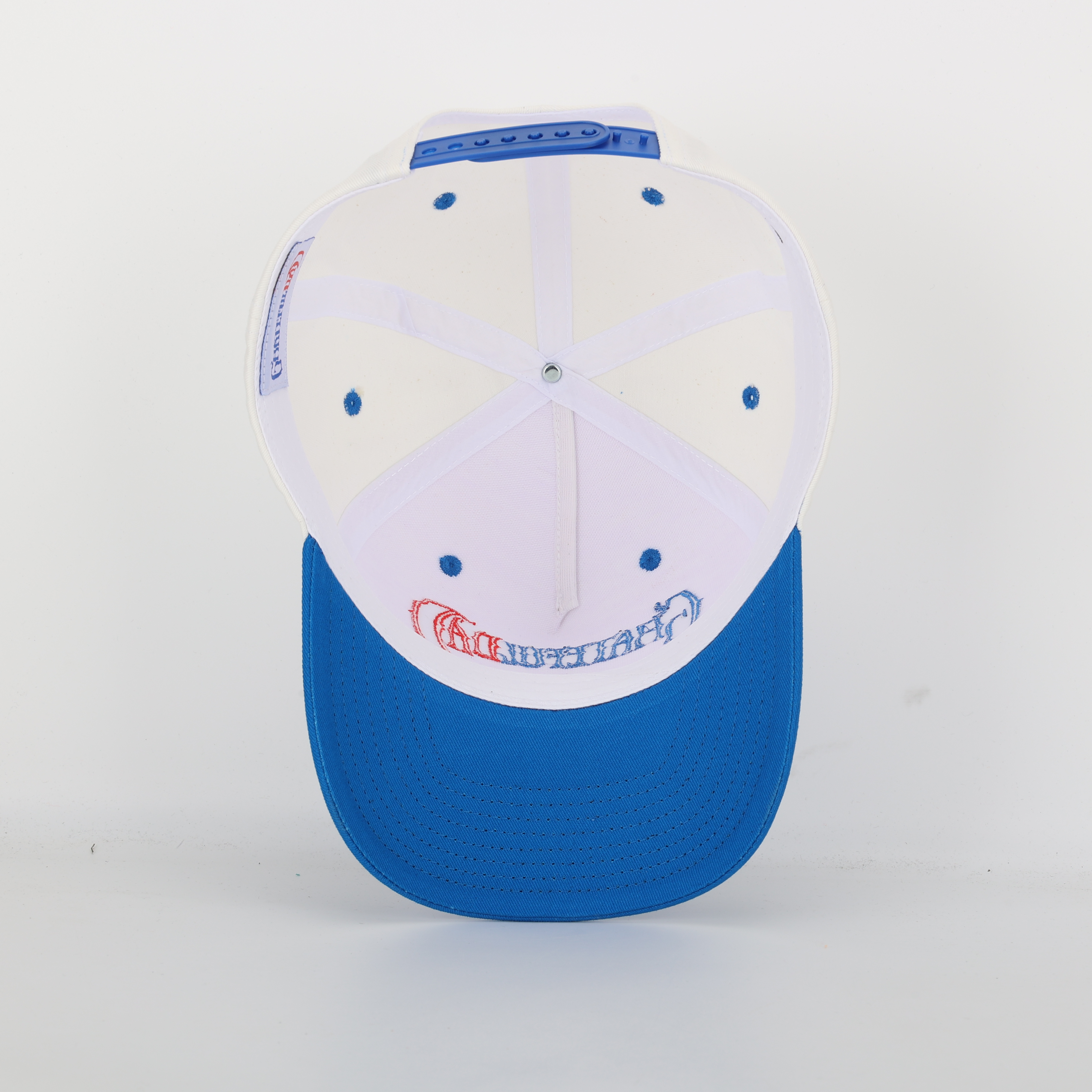 Grateful Dad Two-Tone Baseball Cap – Blue Brim Flat Embroidery Hat