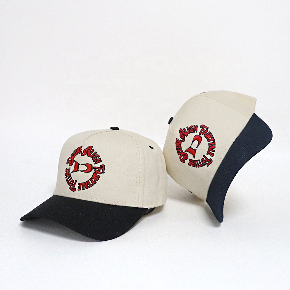 Two Tone Embroidered Logo Cotton Twill Baseball Cap