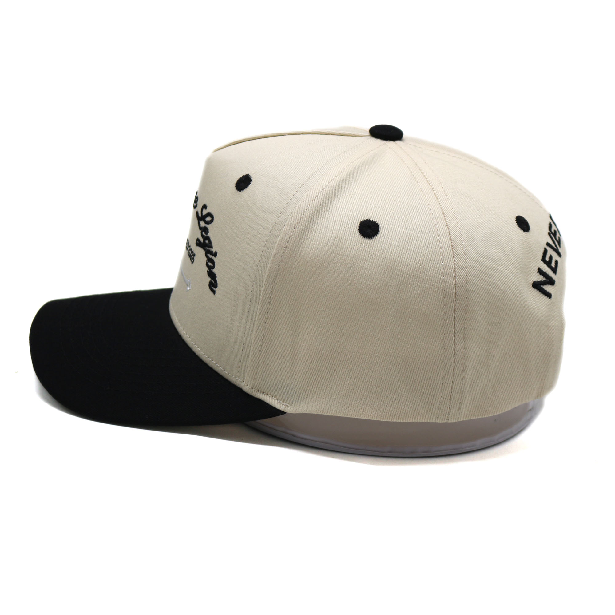 Two-Tone 5-Panel Cotton Twill Baseball Cap with Flat Embroidery