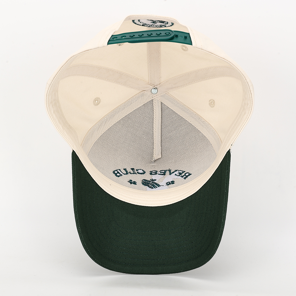 Two-Tone Cotton Twill Baseball Cap with REVES CLUB Embroidery