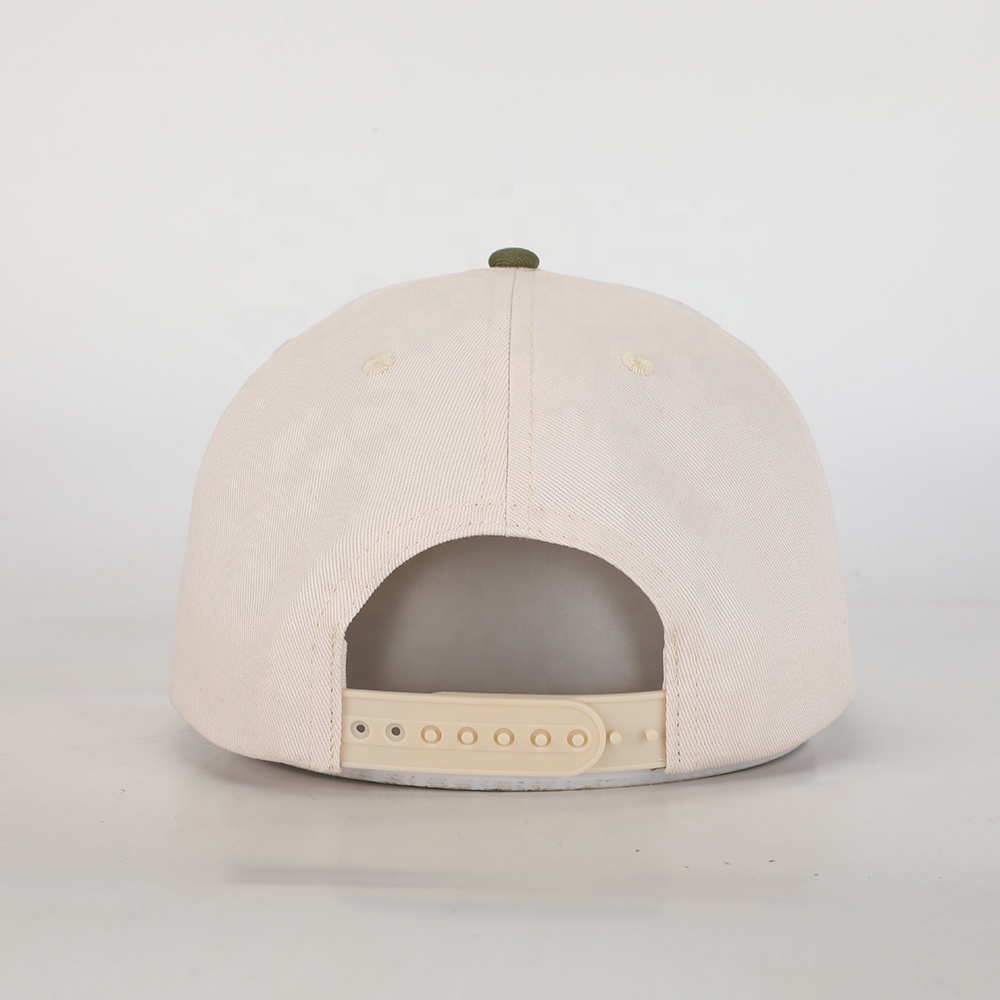 Two Tone Cotton Twill Baseball Cap with Flat Embroidered Logo Adjustable Casual Hat