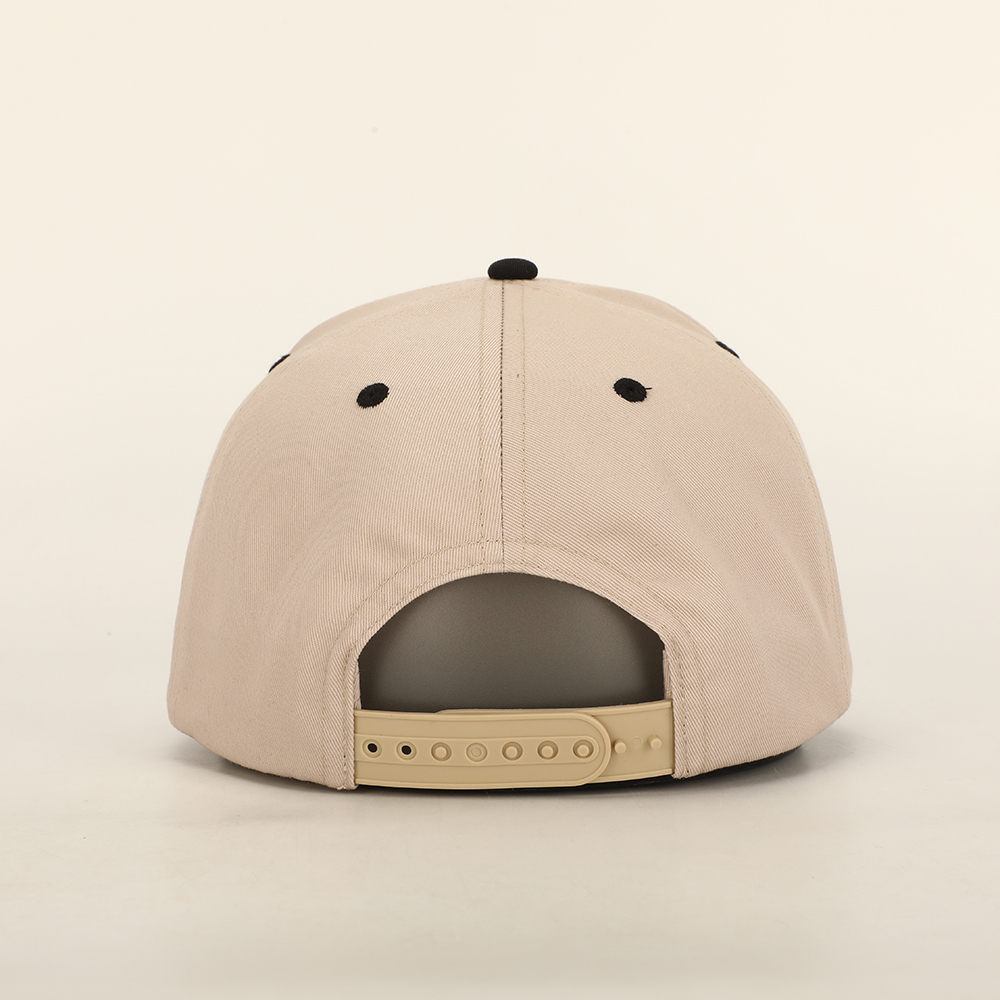 Flower Embroidered Two Tone Cotton Twill Baseball Cap