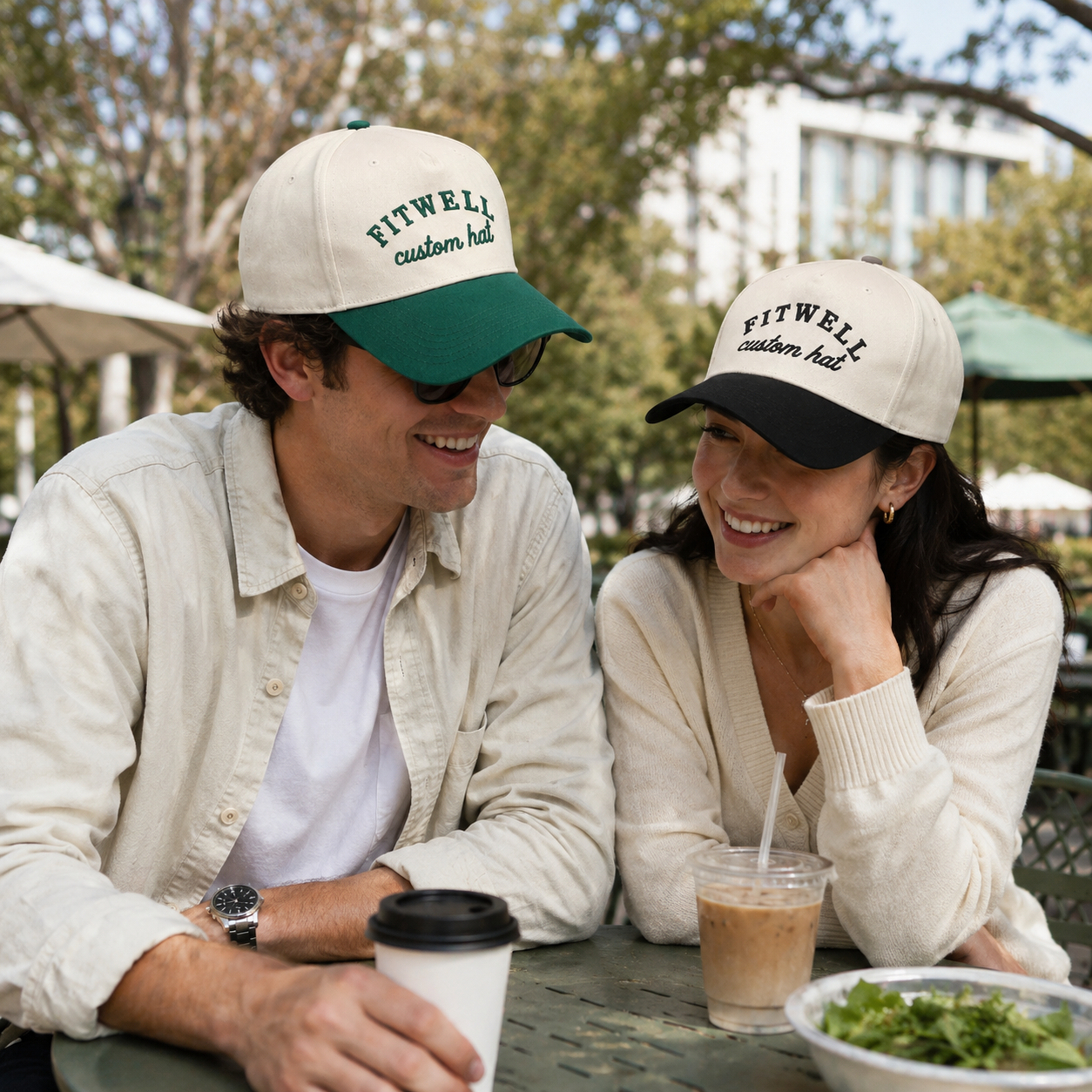 Cream Two Tone Tanned & Tipsy Embroidered Baseball Cap