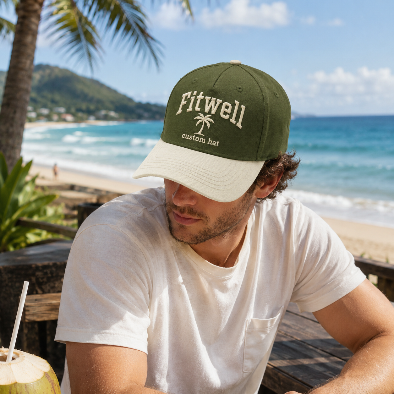 Los Angeles West Coast Club Two-Tone Embroidered Olive Baseball Cap