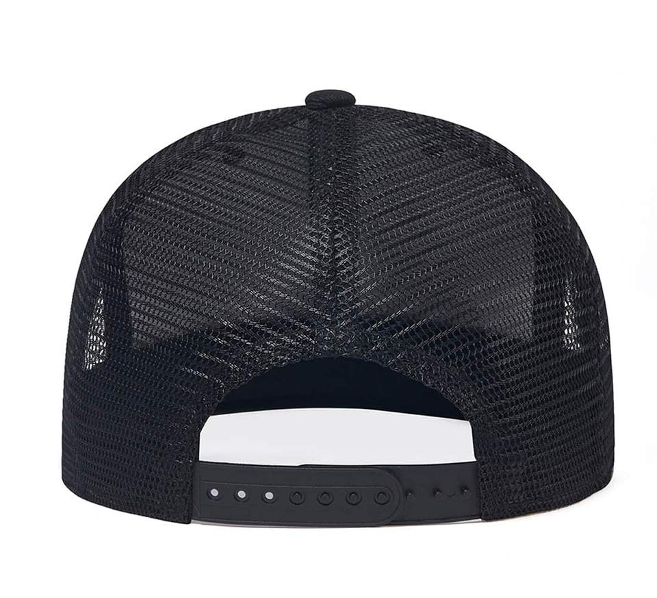 Flat Brim Dark Camo Mesh Trucker Cap with Snapback Closure – Urban Outdoor Style