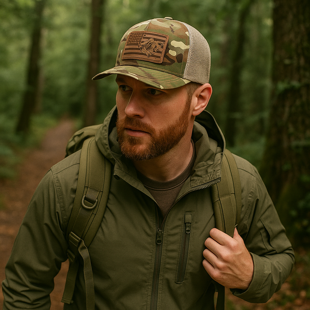 Tactical Mesh Trucker Hat with Snapback Closure